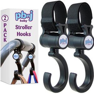 Baby Stroller Hooks 2 Pack Organizer Clip Travel Purse Shopping Diaper Bags